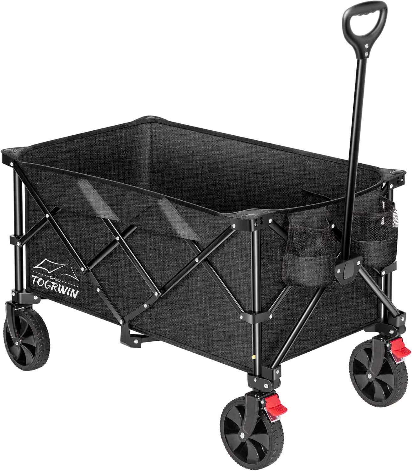 Torgwin 200L Katlanabilir Vagon 300lbs Ağır Dereceli Katlanır Yardımcı Bahçe Sepeti
