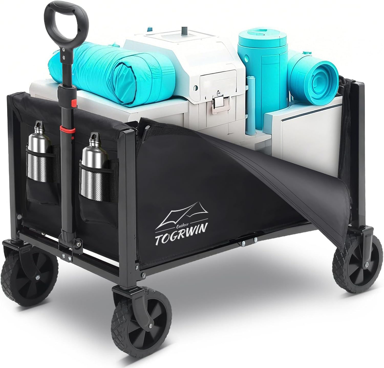 Katlanabilir vagon arabası 160l- 3 tekerleklerle 1 katlanabilir vagon arabası